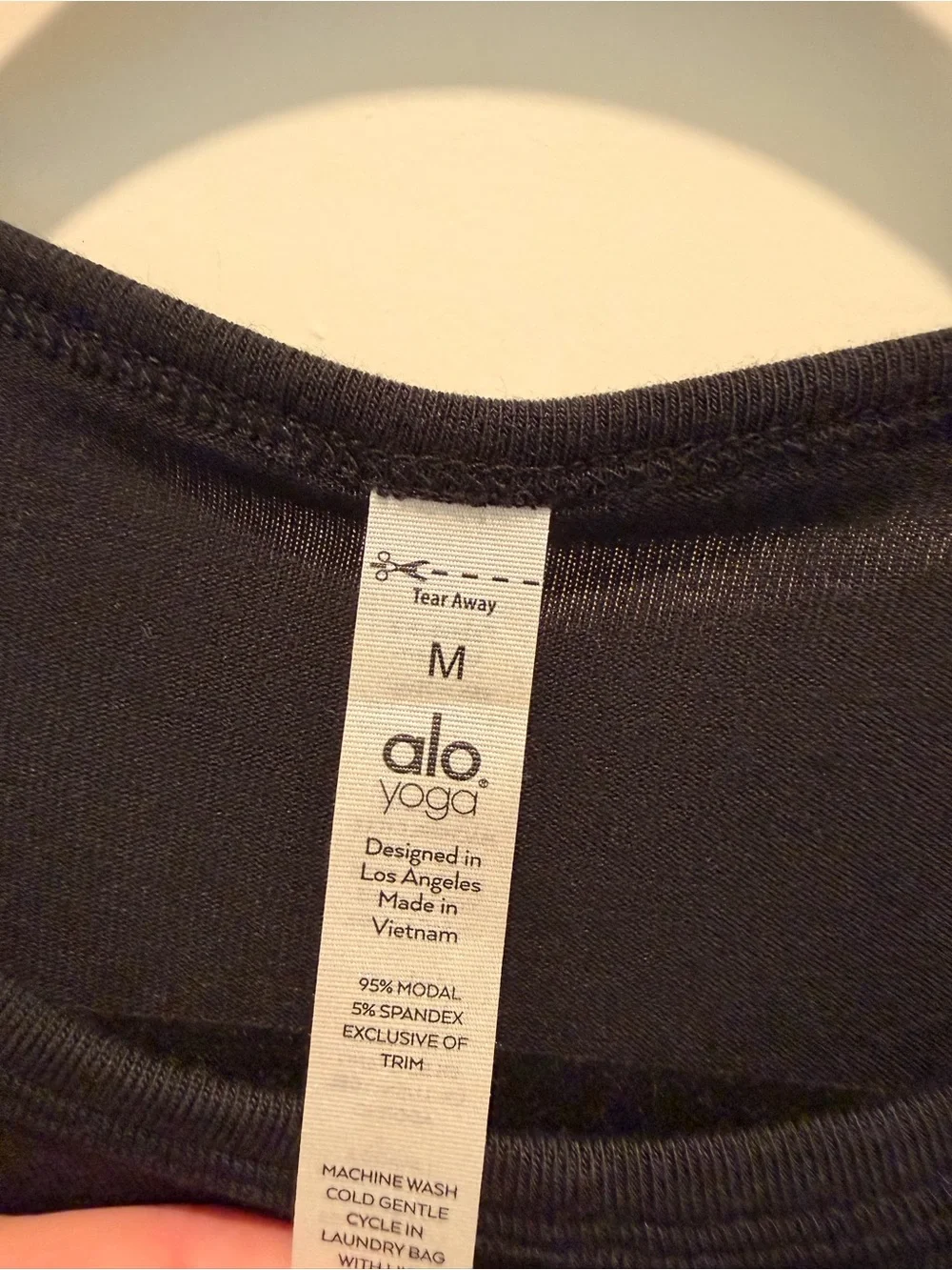 Alo Yoga Black Cover Long Sleeve Twist Front Crop Top M